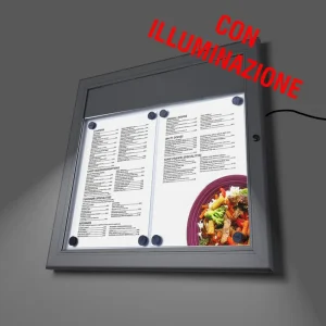 Bacheca porta menù da esterno 2xA4 a LED